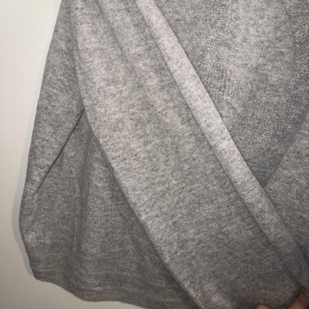 27 Miles Malibu Gray 100% Cashmere Peace Sign Intarsia Crewneck Sweater Large - Picture 11 of 13
